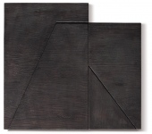 Fekete domborzat, 1999 olaj, v&amp;aacute;szon, karton, fa, 80x86cm