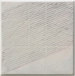 Nyomvonalak, 2010 akril, v&amp;aacute;szon, fa, 42x42cm